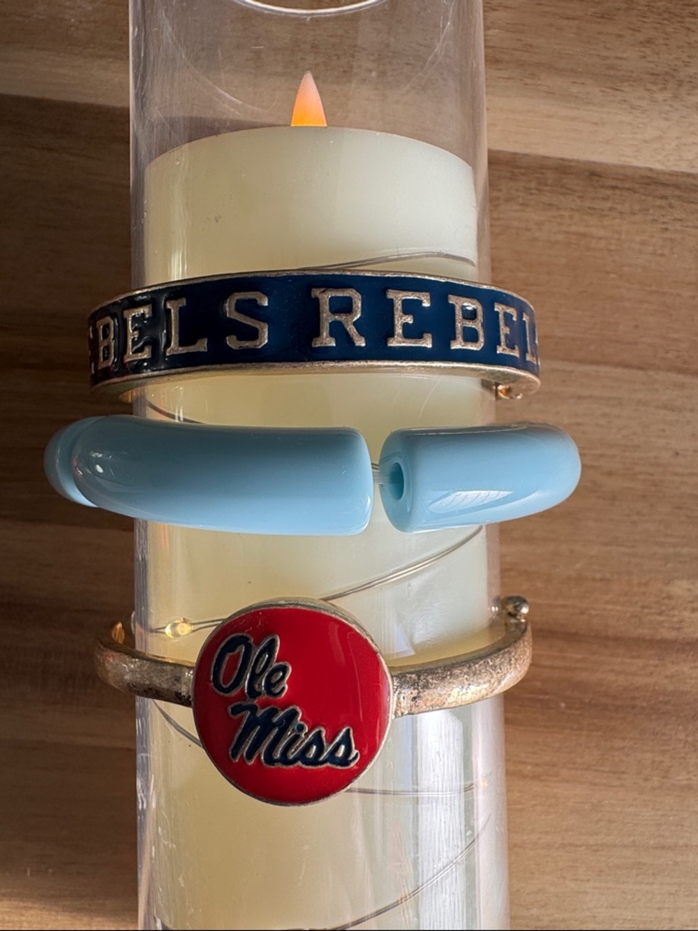 Ole Miss University of Mississippi bracelet stack - 3
